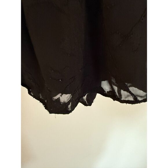 Grace Karin Peasant Style Top Sz XL Black Lacy Lined Sheer Balloon Sleeves Boho - Picture 6 of 6